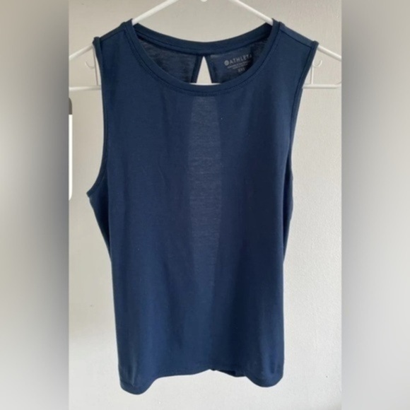 Athleta Essence Open Back Tank Top Navy Blue (XS) - Picture 1 of 4
